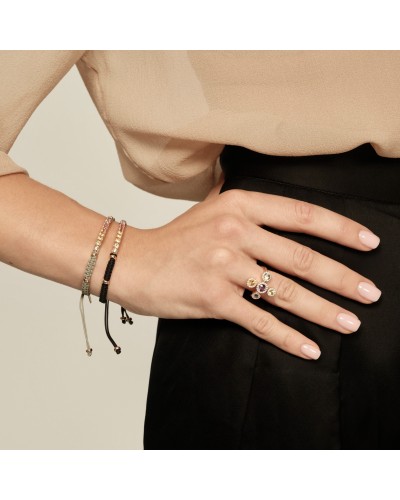 Pulsera Riviere Zafiros Rainbow y Oro Rosa 18K - Colección Wolf