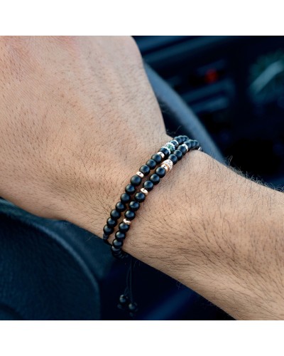 Pulsera Ónix y Rueda de Diamantes 18K - Colección Wolf Small