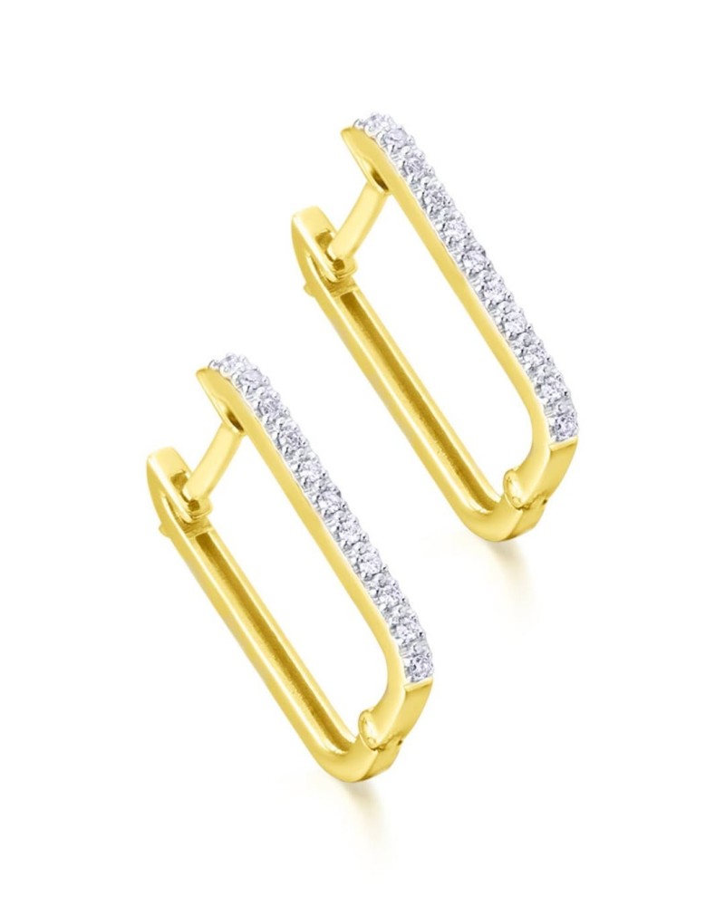 Pendientes aros oro 18K con diamantes de la colección Squared, modelo GB215OA