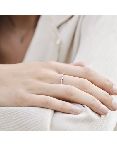 Anillo LeCarré GA190OB oro blanco topacio azul y diamantes