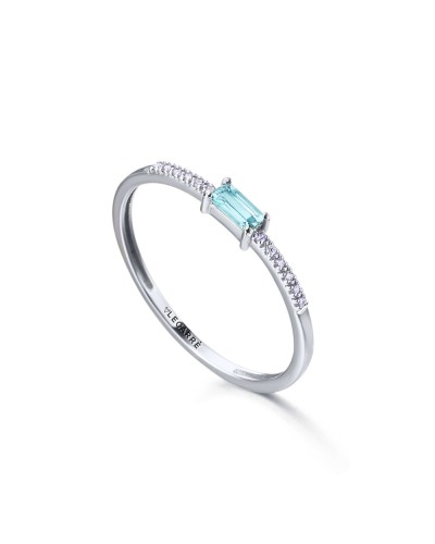 Anillo LeCarré GA190OB oro blanco topacio azul y diamantes