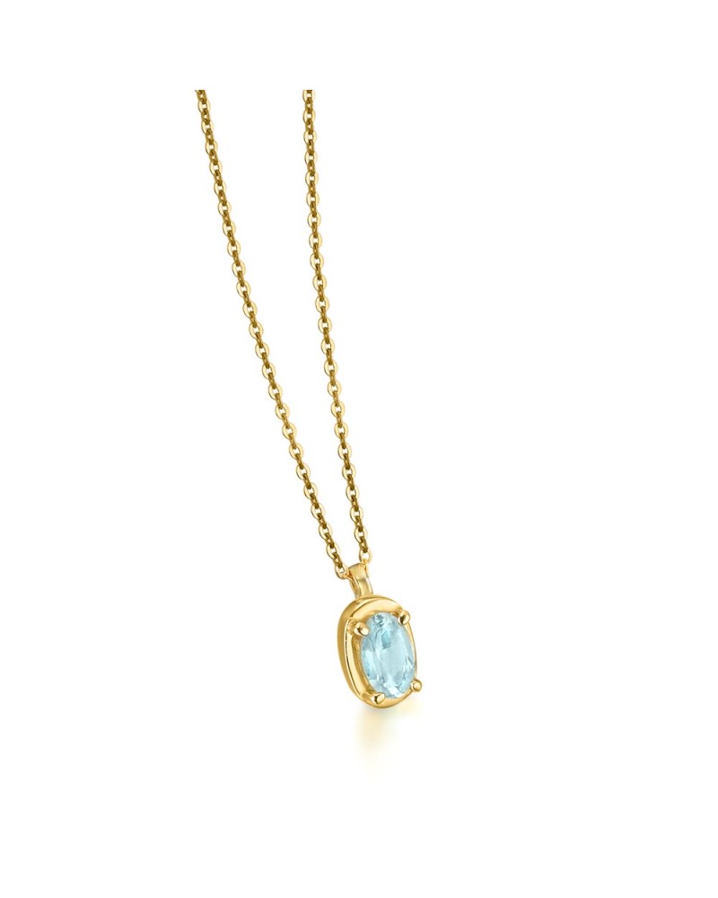Collar LeCarré GD162TA oro 18K con topacio azul