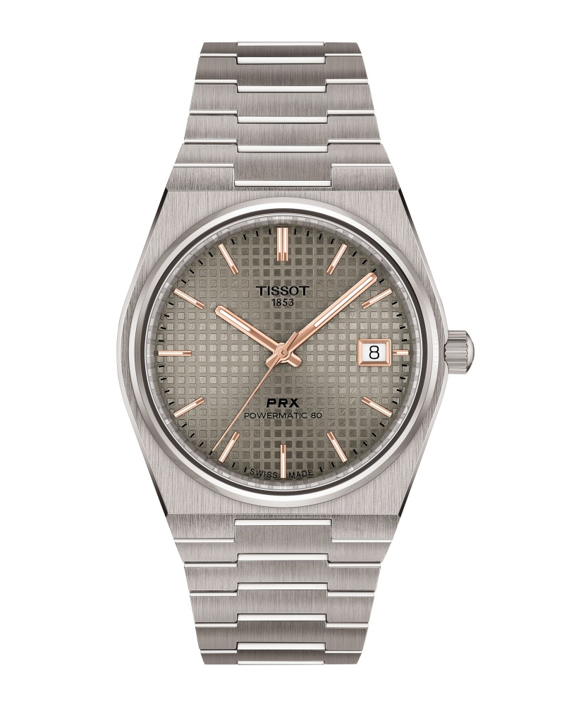 Reloj Tissot PRX 38mm T1378074406100 titanio automático