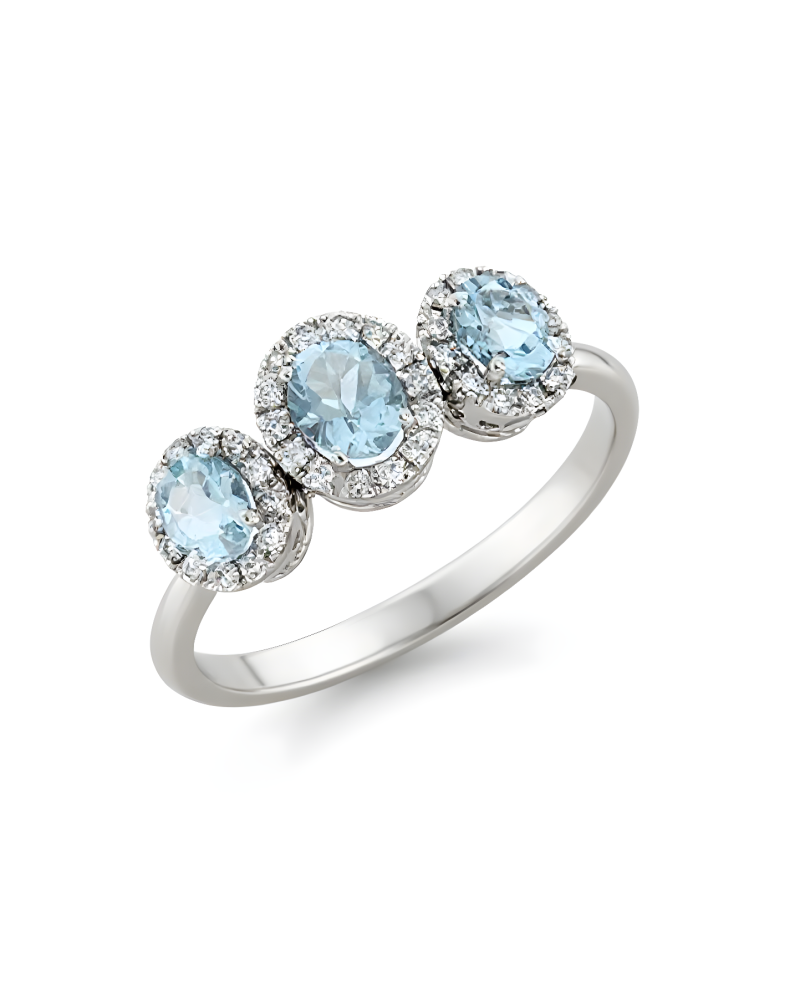 Anillo Davite & Delucchi AAM000262 oro blanco aguamarinas y diamantes