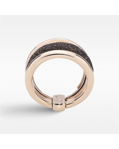 Anillo Pesavento Polvo de Sueños en Oro Rosa con Polvo Marrón