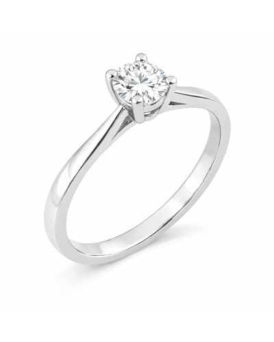 Anillo Solitario Oro Blanco 18K Diamante IGI 0.50ct G VS1