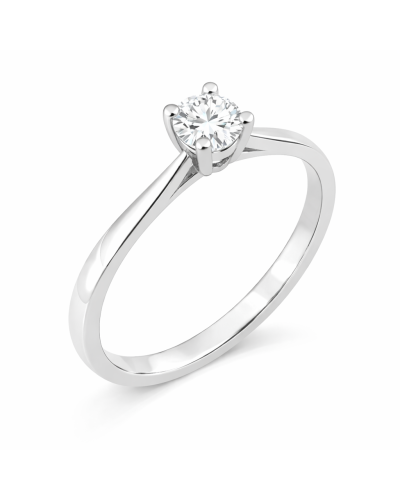 Anillo Solitario Oro Blanco 18K Diamante IGI 0.30ct G VVS1