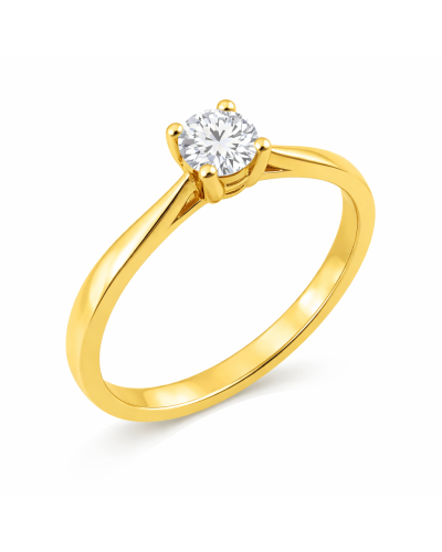 Anillo Solitario Oro Amarillo 18K Diamante IGI 0.30ct G VVS1