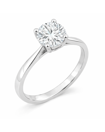 Anillo Solitario Oro Blanco 18K Diamante IGI 1.00ct G VVS1