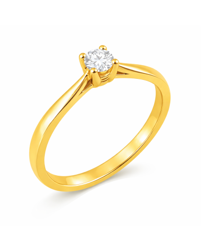 anillo solitario diamante 0.25ct oro amarillo