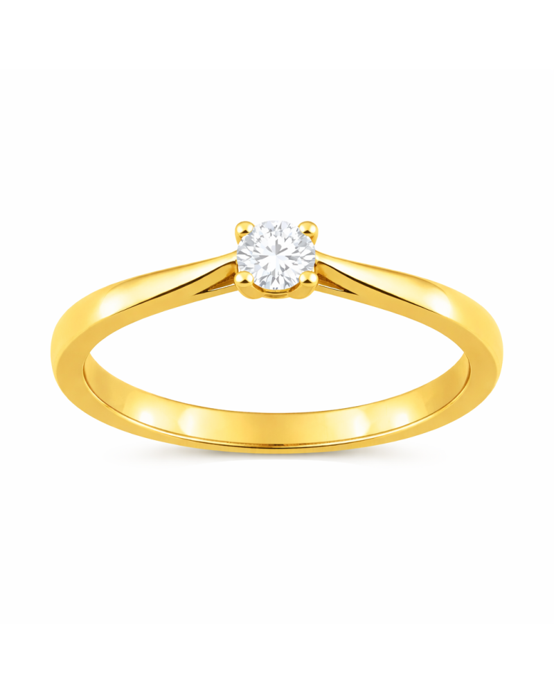 anillo solitario diamante 0.25ct oro amarillo