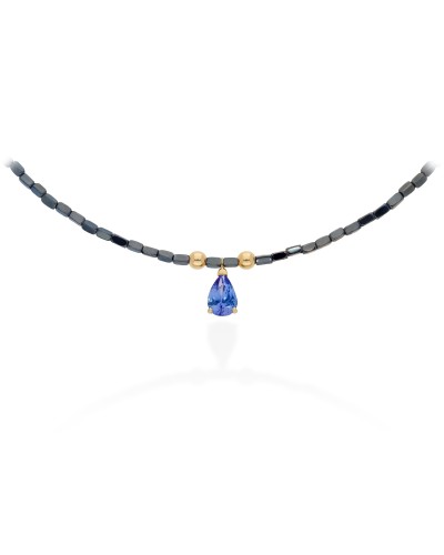 Gargantilla Marina Garcia Oro 18K con Tanzanita y Hematites – A2966GAT42