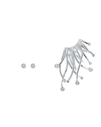 Earcuff Marina Garcia Trepador Plata Dorada con Circonitas