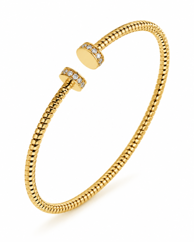 Pulsera Antorá Doppia Testa Chiodo Oro 18K y Diamantes