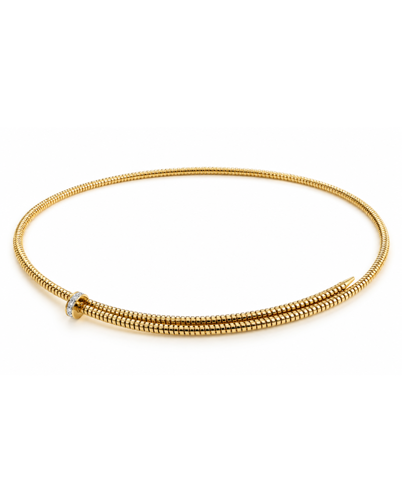 Collar Antorà 15028 oro amarillo con diamantes 0,15 ct diseño clavo