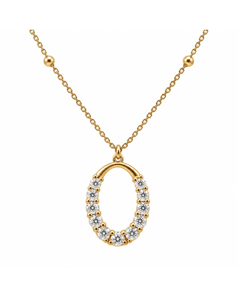 Collar Black & White Jewellery oro amarillo 18K con 11 diamantes naturales 0,28 ct