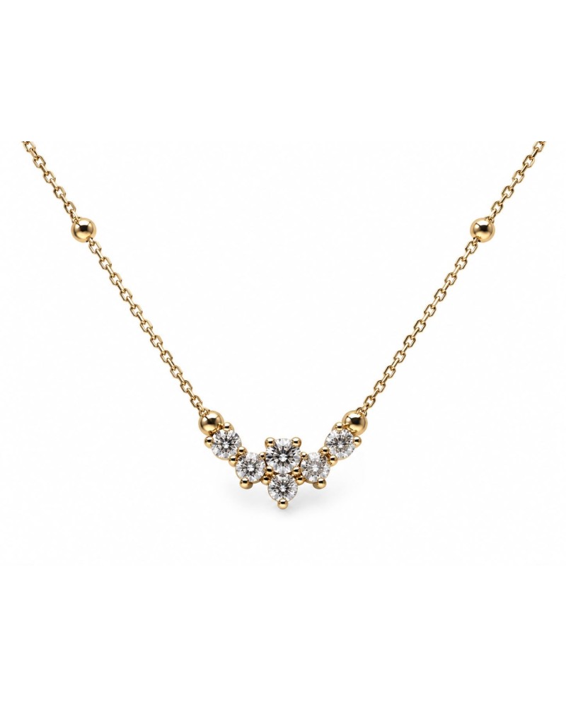 Collar Black & White Jewellery oro amarillo 18K con 6 diamantes naturales 0,24 ct