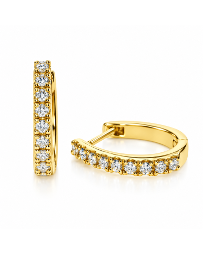 Pendientes Black & White Jewellery oro amarillo 18K con 18 diamantes naturales 0,36 ct