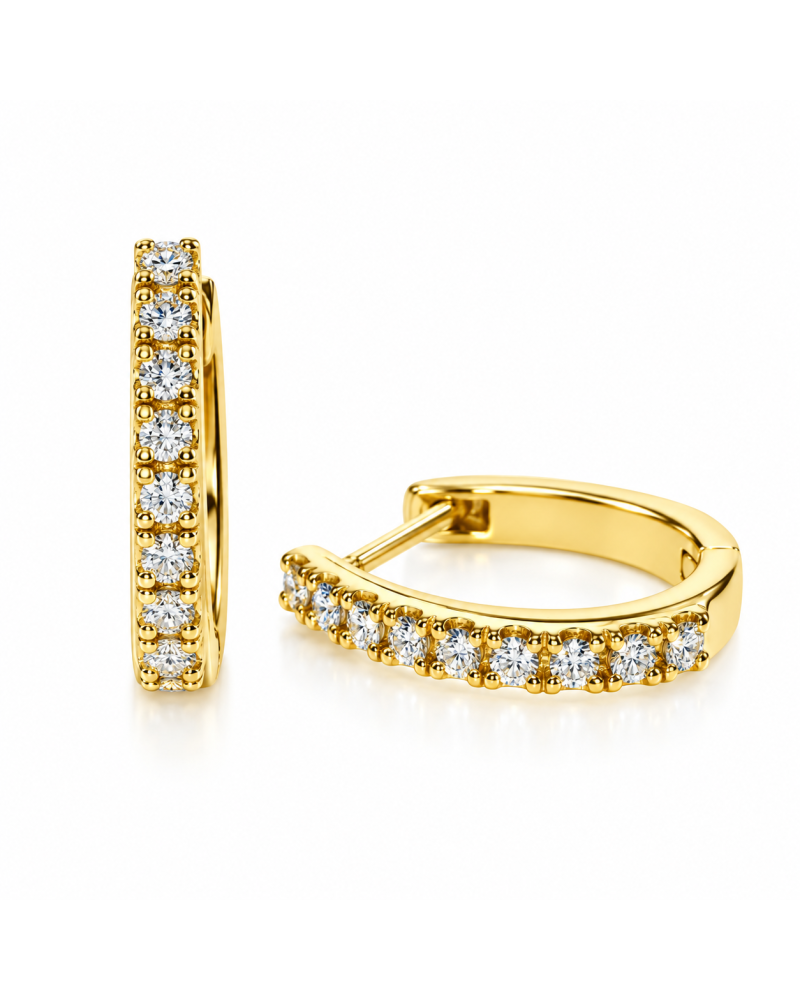 Pendientes Black & White Jewellery oro amarillo 18K con 18 diamantes naturales 0,36 ct