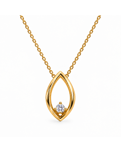 Collar Black & White Jewellery oro amarillo 18K con diamante natural 0,03 ct