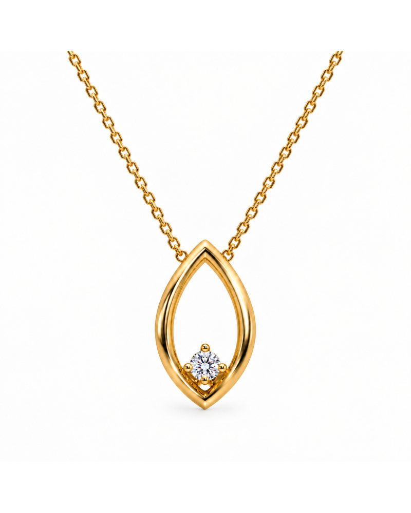 Collar Black & White Jewellery oro amarillo 18K con diamante natural 0,03 ct