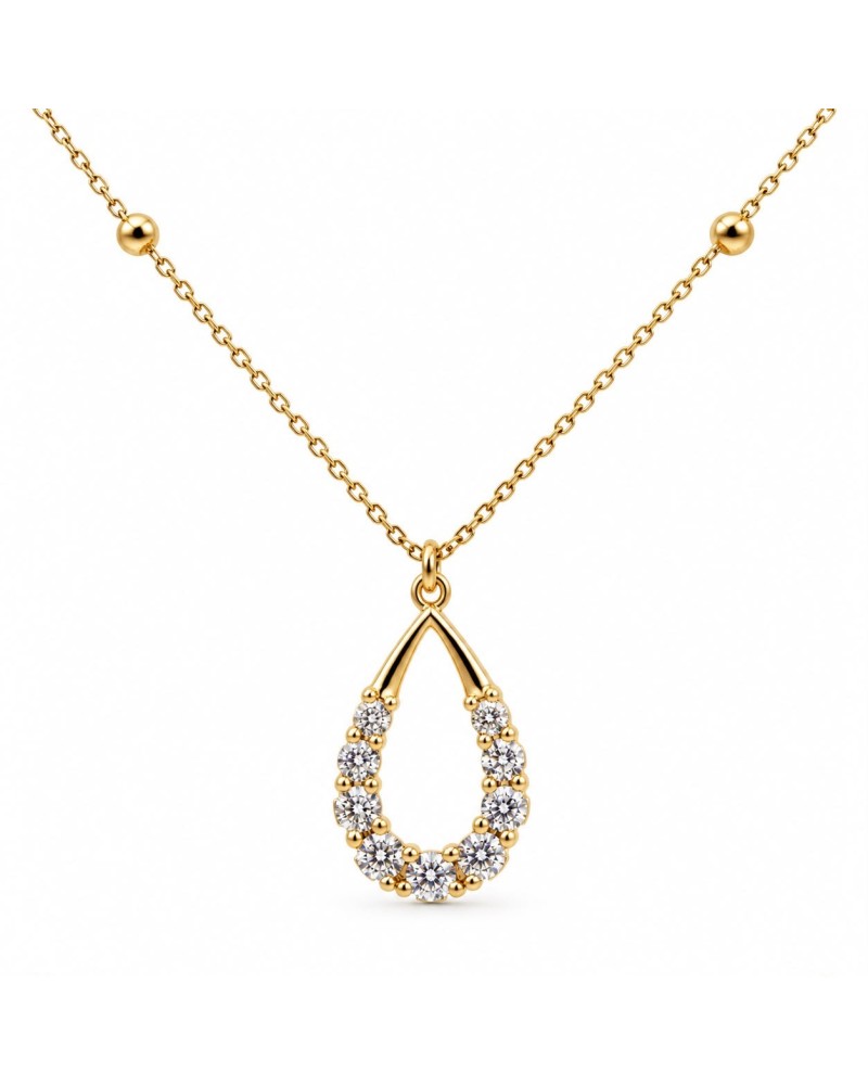 Collar Black & White Jewellery oro amarillo 18K con 9 diamantes naturales 0,25 ct
