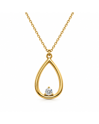 Collar Black & White Jewellery oro amarillo 18K con diamante natural 0,03 ct