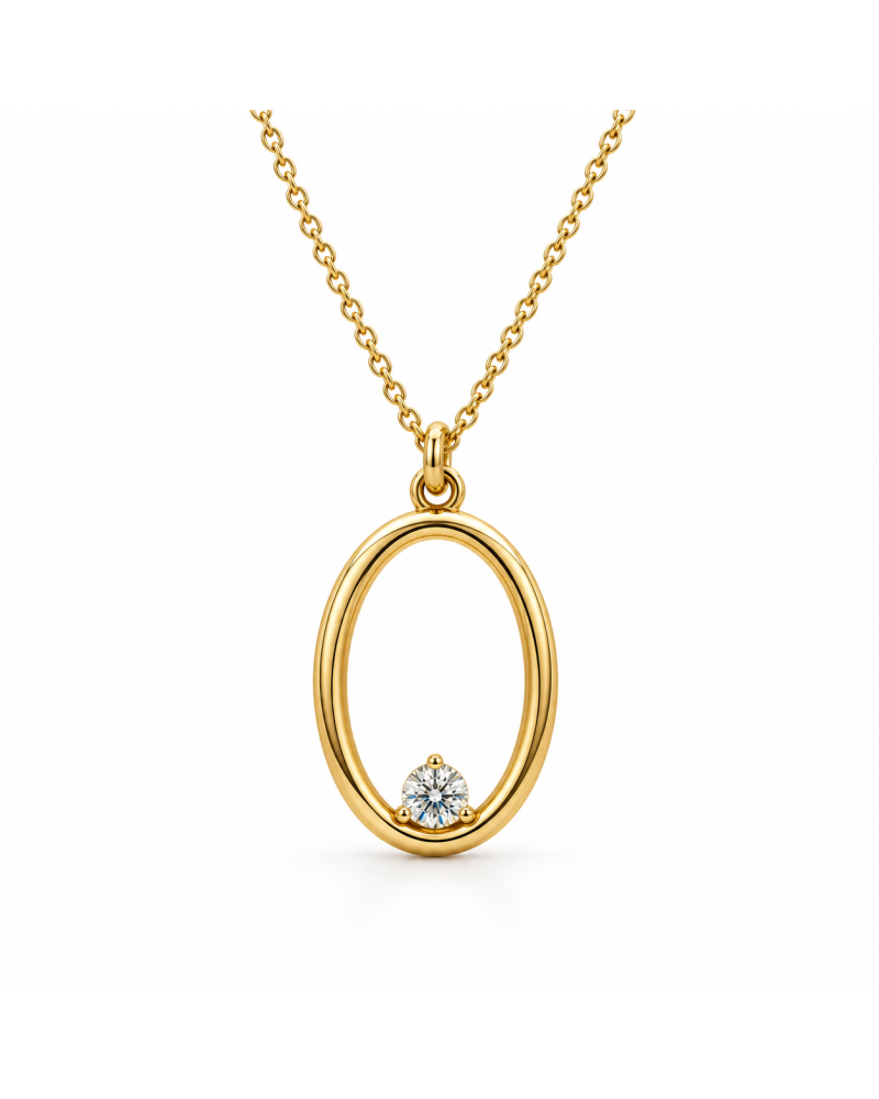 Collar Black & White Jewellery oro amarillo 18K con diamante natural 0,03 ct