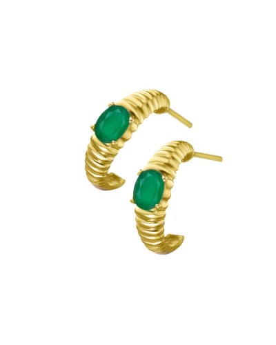 Pendientes LeCarré Gallon oro amarillo con esmeralda GB238ES